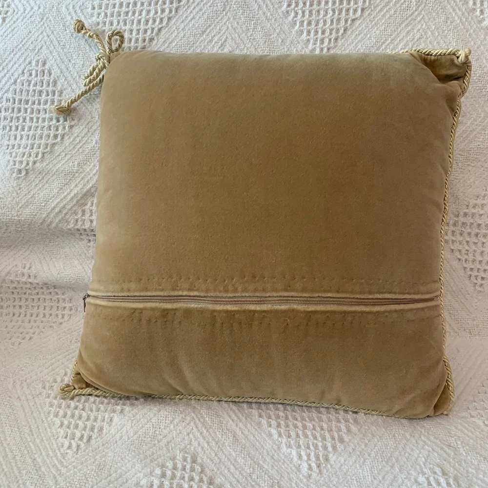 Vintage Floral Needlepoint Throw Pillow